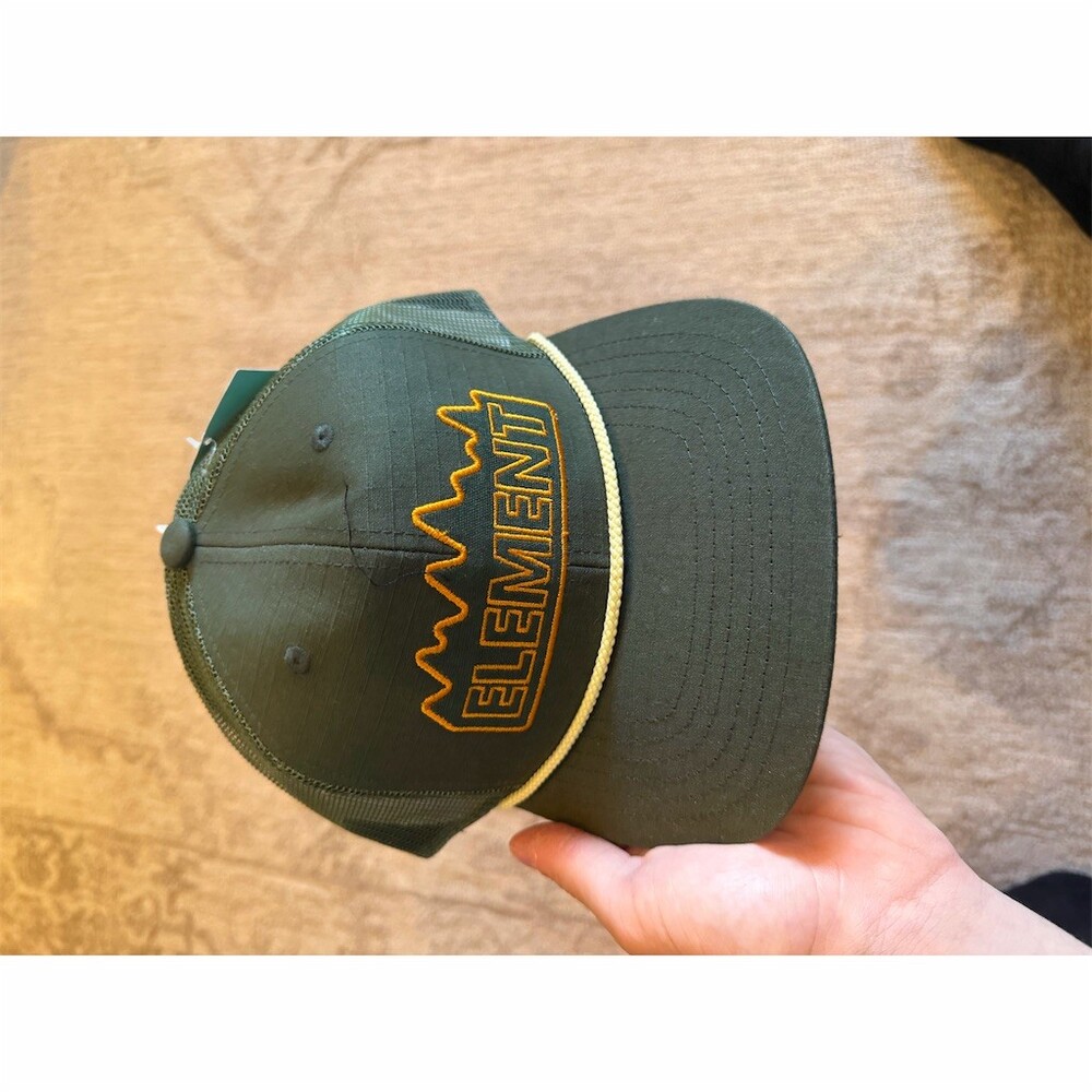 Element Trucker Hat Unisex One Size Green Rope Snapback Mesh Back Flat